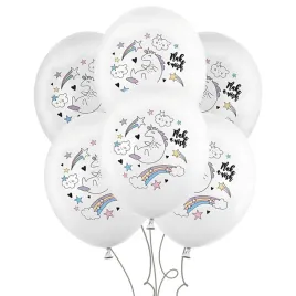 balony-lateksowe-biale-jednorozec-kucyk-unicorn-urodziny-30cm-6szt