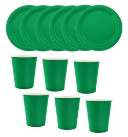 zestaw-kubki-talerzyki-urodziny-papierowe-zielone-roczek-jednorazowe-eko