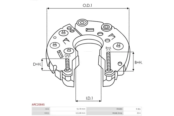 prostownik-alternator-as-pl-arc2084s-stan-nowy-numer-katalogowy-czesci-arc2084s