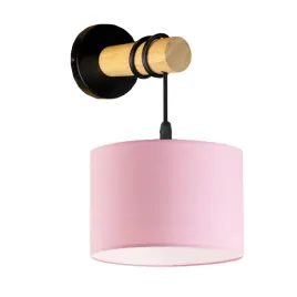 kinkiet-lampa-na-sciane-scienna-drewniany-rozowy-abazur-led-e27-nowoczesny