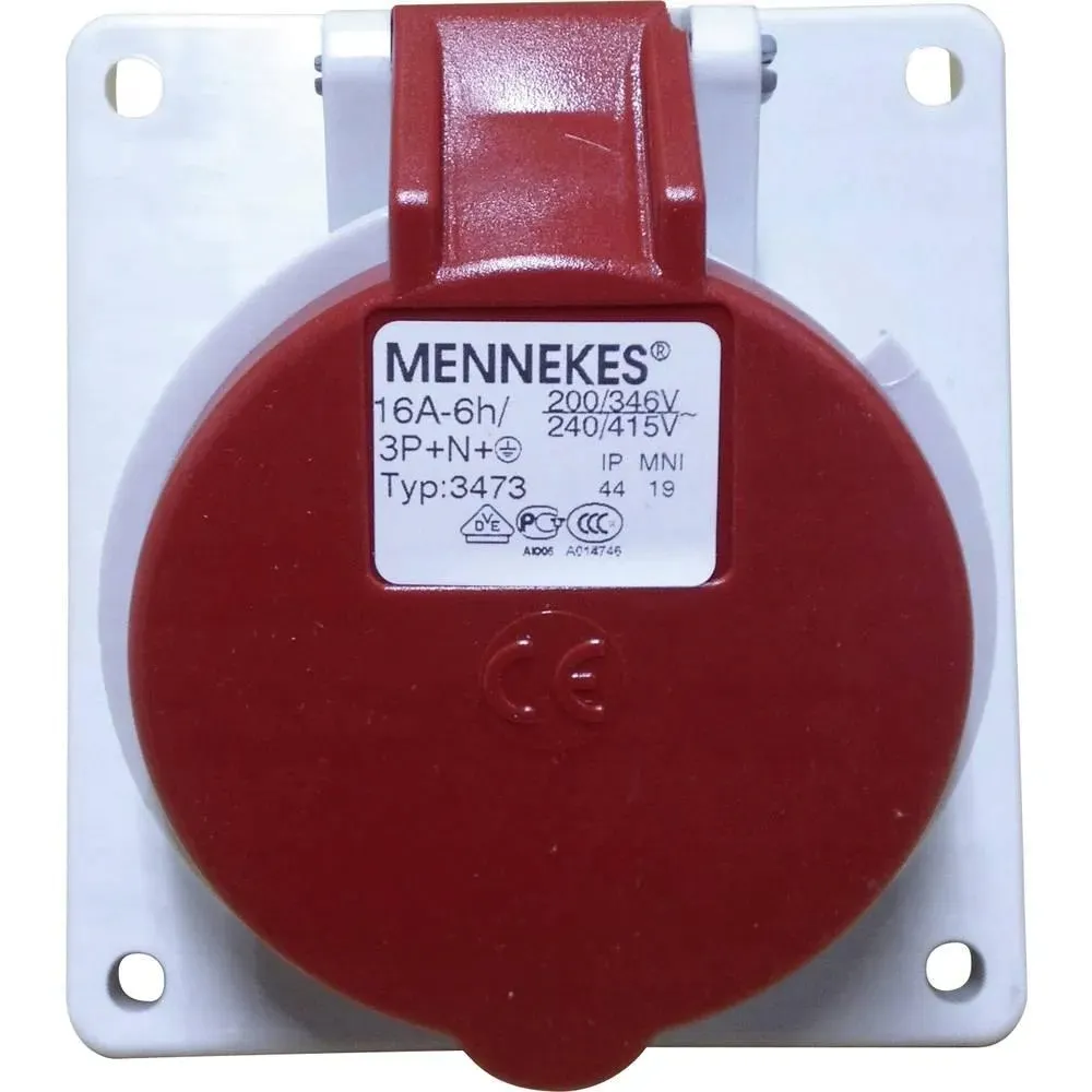 gniazdo-elektryczne-scienne-mennekes-czerwony-stan-nowy