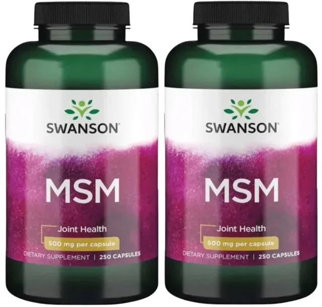 2 sztuki Swanson MSM 500mg 250kaps Chrząstka stawowa Mocne kości Stawy