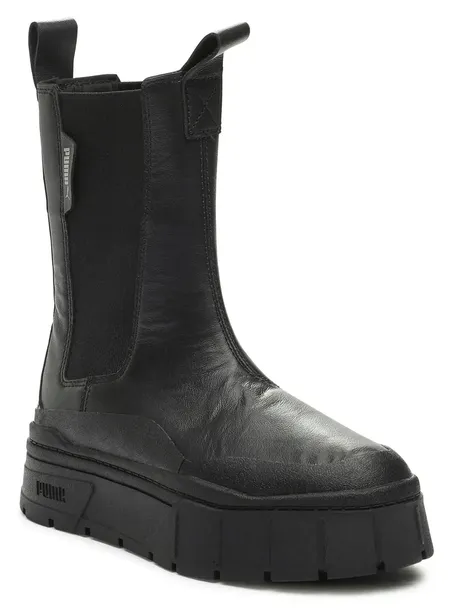 Buty Damskie PUMA MAYZE Skórzane Wysokie Botki Skóra Czarne R. 38