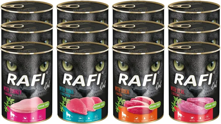 RAFI CAT ADULT MOKRA KARMA DLA KOTA MIX SMAKÓW 12x400G