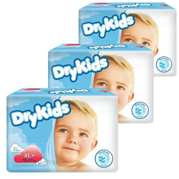 TENA DRY KIDS pieluchomajtki pampersy dla dzieci Rozmiar XL+ 15-30kg 30szt