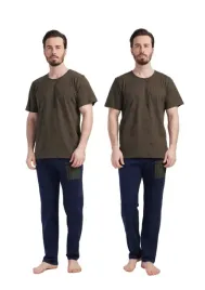 pizama-meska-bawelniana-krotki-rekaw-dlugie-spodnie-vienetta-r-xl