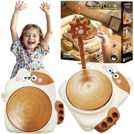 zestaw-kreatywny-dla-dzieci-kolo-garncarskie-farbki-glina-ksztalt-kota-diy