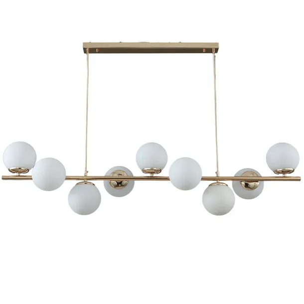 LAMPA WISZĄCA SUFITOWA ŻYRANDOL KULE złota długa 120cm NOWOCZESNA nad stoł