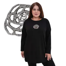 roza-luzna-tunika-bluzka-blask-kwiat-cyrkonie-bawelna-wygodna-54-56-7xl-8xl
