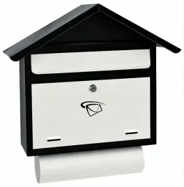skrzynka-pocztowa-na-listy-z-gazetnikiem-domek-460x400x75mm-czarno-biala