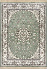 dywan-do-salonu-95x140cm-orientalny-wzor-kremowo-zielony-z-fredzlami