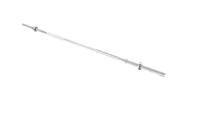 Gryf prosty stalowy chromowany gwintowany zaciski sztanga 168cm 28mm spokey