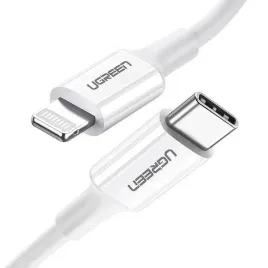 ugreen-kabel-przewod-usb-typ-c-lightning-mfi-1m-3a-18w-bialy-10493