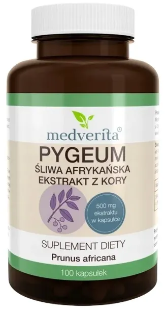Pygeum śliwa afrykańska ekstrakt 100 k. Medverita Układ moczowy Prostata