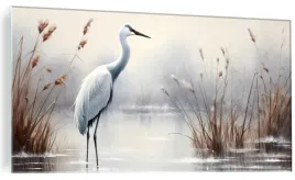 obraz-na-szkle-natura-ptak-zuraw-suche-trawy-szklany-do-salonu-100x50cm