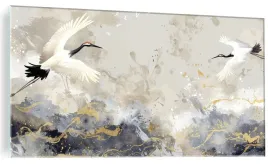 obraz-szklany-zurawie-ptaki-natura-abstrakcja-obraz-na-szkle-100x50cm