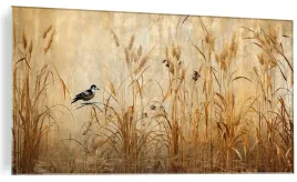 obraz-na-szkle-suche-trawy-jezioro-ptaki-szklany-do-kuchni-100x50cm