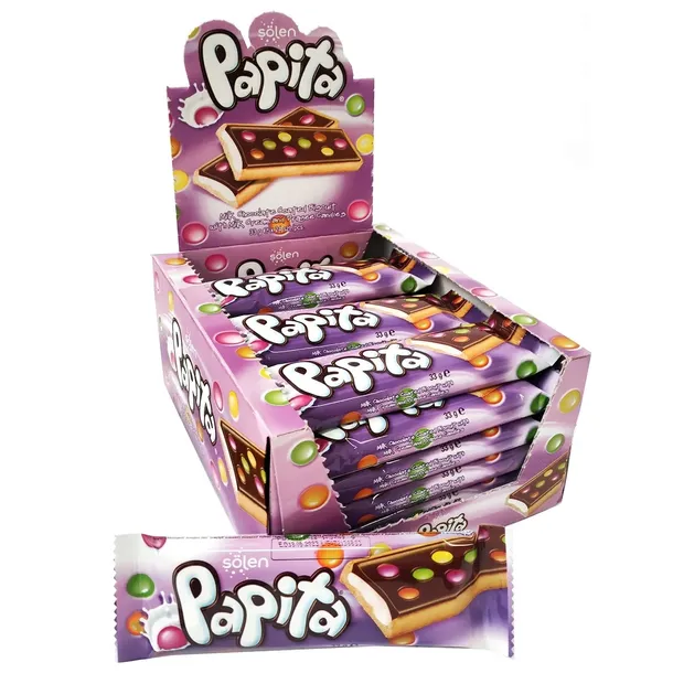 Papita Mleczny Baton z Drażetkami 24 szt x 33 g