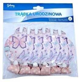trabki-gwizdki-rozowe-w-kropki-z-motylkami-motylami-na-urodziny-6-szt