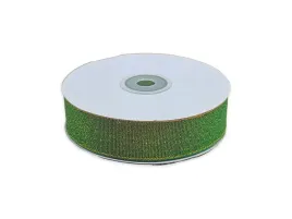 wstazka-ozdobna-brokatowa-25mm-32m-zielona