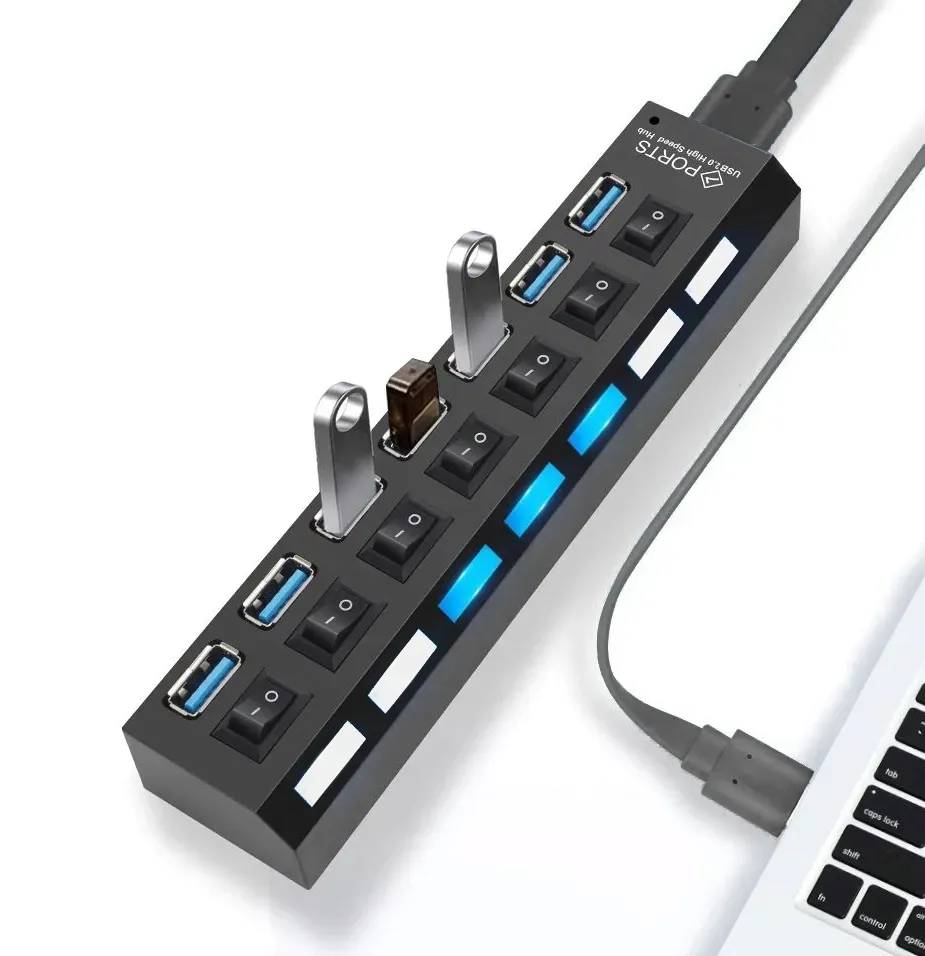 hub-usb-7-portow-rozdzielacz-rozgaleznik-switch-stan-nowy
