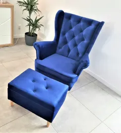 Zdjęcie produktu FOTEL USZAK DLA MAMY DO KARMIENIA Z PODNÓŻKIEM