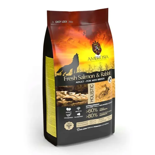 Karma Ambrosia łosoś królik Mini Sensitive 5 kg psy dorosłe małe rasy