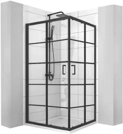 kabina-prysznicowa-drzwi-przesuwne-czarna-kratka-matowa-rama-90x90-delta