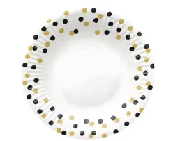 talerzyki-papierowe-biale-zloto-czarne-kropki-18-cm-8-szt-party-urodziny
