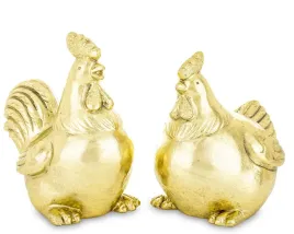 komplet-2-szt-figurka-zlota-kura-kogucik-figura-ceramiczna-retro-wielkanoc