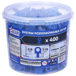 system-poziomowania-plytek-400-klipsow-20-mm-niebieski-star-43-4202