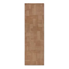 chodnik-welniany-80x250cm-recznie-tkany-brazowy-jednokolorowy-3d