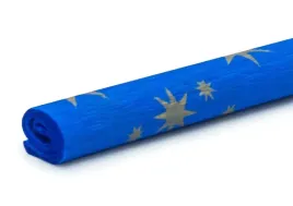 bibula-marszczona-niebieska-zlotegwiazdki-50x200cm