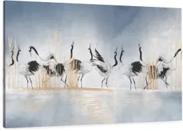 obraz-na-plotnie-mural-ptaki-zurawie-nowoczesny-do-salonu-100x70