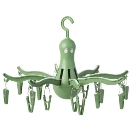 ikea-pressa-wieszak-suszarka-na-skarpetki-bielizne-16-klipsow-zielony