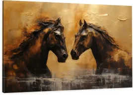 obraz-na-plotnie-malowane-konie-nowoczesny-canvas-do-salonu-120x80