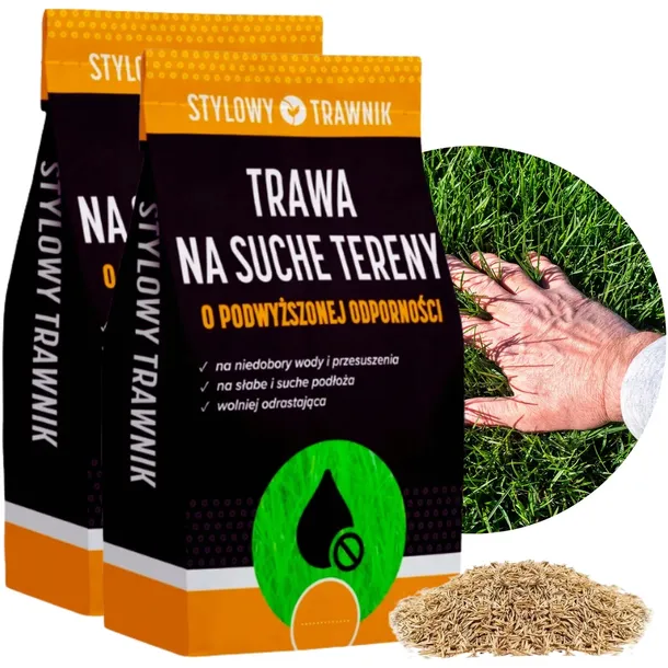 TRAWA NASIONA NA SUCHE GLEBY Samozageszczająca Odporna na Suszę Susza 10kg