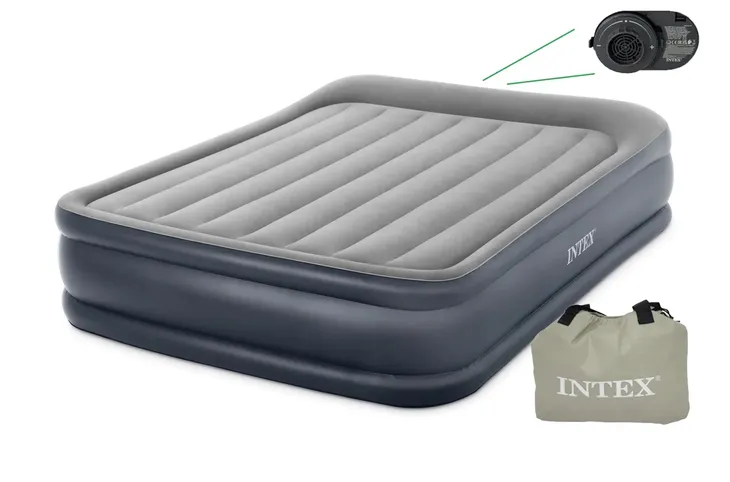 Materac do spania z pompką 152 x 203 x 42 cm 64136 Intex