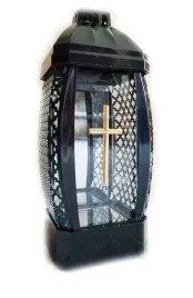 czany-lampion-znicz-kapliczka-zloty-krzyz-30cm