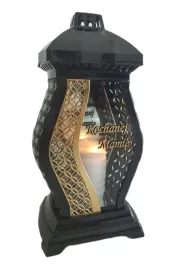 znicz-lampion-glamour-waza-czarna-zlote-dekory-dla-mamy-dzien-mamy