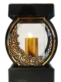 znicz-lampion-na-grob-kolo-azur-czarne-zlote-dekory-roza