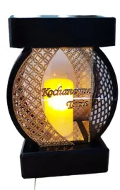 znicz-lampion-na-grob-kolo-azur-czarny-zlote-dekory-dla-taty-dzien-ojca