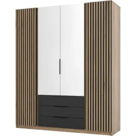 szafa-200cm-z-lustrem-i-szufladami-kaya-05-dab-evoke-czarny-dab-evoke
