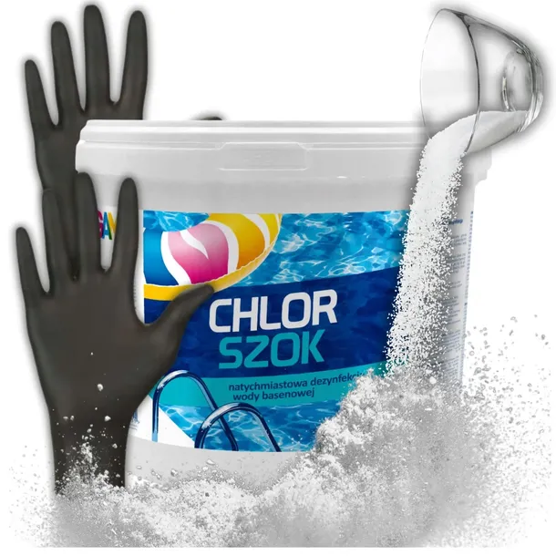 CHLOR SZOK 5KG SHOCK CHEMIA BASENOWA DEZYNFEKCJA WODY GRANULAT GAMIX GRATIS