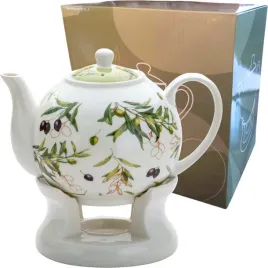 porcelanowy-czajniczek-do-herbaty-1100-ml-dzbanek-z-podgrzewaczem-oliwki