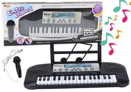 elektryczne-pianinko-dla-dzieci-stojak-mikrofon-czarne