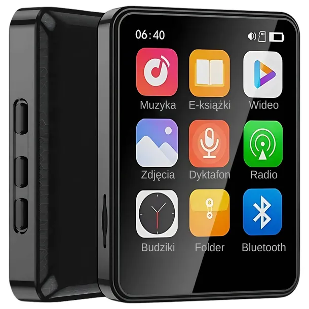 ODTWARZACZ MP3 MP4 BLUETOOTH 32GB RADIO FM SŁUCHAWKI HIFI PRZENOŚNY MENU PL