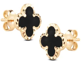 zlote-diamentowane-kolczyki-diamentowane-koniczynki-z-onyksami-14kt-585