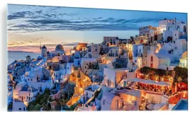 obraz-na-szkle-santorini-grecja-slonce-zachod-szklany-100x50cm