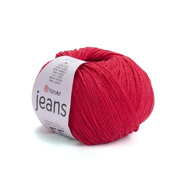 Włóczka YarnArt Jeans - 90 Czerwony
